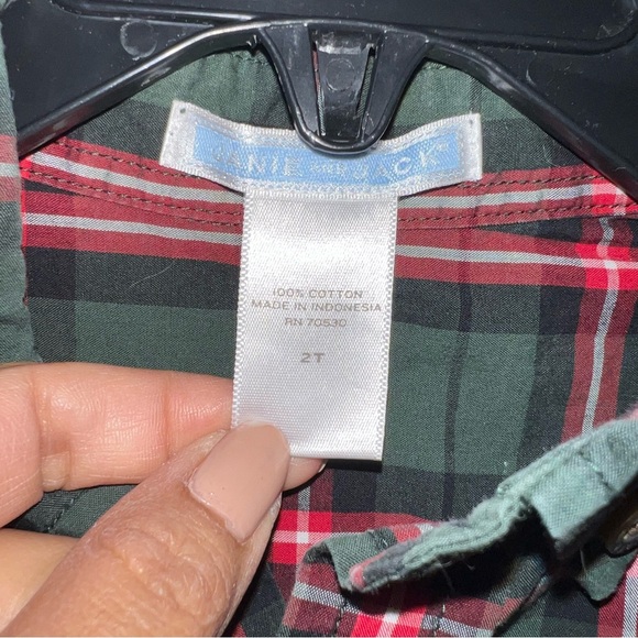 Janie & Jack plaid long sleeve button down shirt - Picture 2 of 3